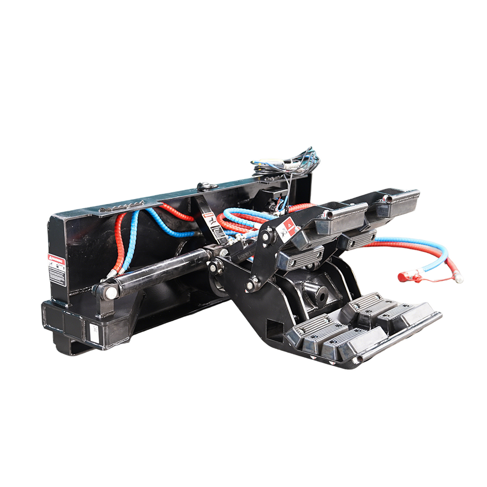 LANDYINDUS Skid Steer Pole Setter Attachment | Double Cylinder Rotating | 540kg | 75–355mm Jaw | Light Pole & Fence Post | MP1140