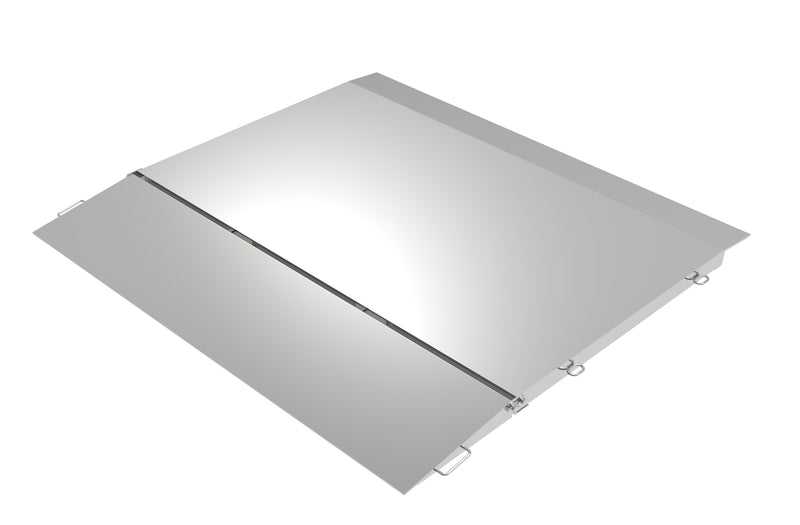 LANDYINDUS Low-Profile Container Loading Ramp | 8,000kg SWL | 83mm Ultra-Low Height — Shallowest Entry Angle in Series | 8mm Steel | Flip-Up Front + Fixed Side Fork Pockets | 2,200mm Wide | Low-Clearance & Ground-Level Container Access | F-CRN80