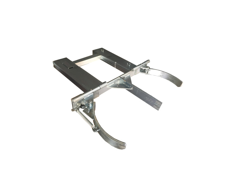 LANDYINDUS Automatic Dual Drum Forklift Lifter | 1,000kg SWL | Lifts 2 × 205L Steel Drums Simultaneously | Drive-Forward Auto-Engage Both Drums | Self-Tightening Load Response | Zinc-Plated | 165×65mm Fork Pockets | F-SDL2