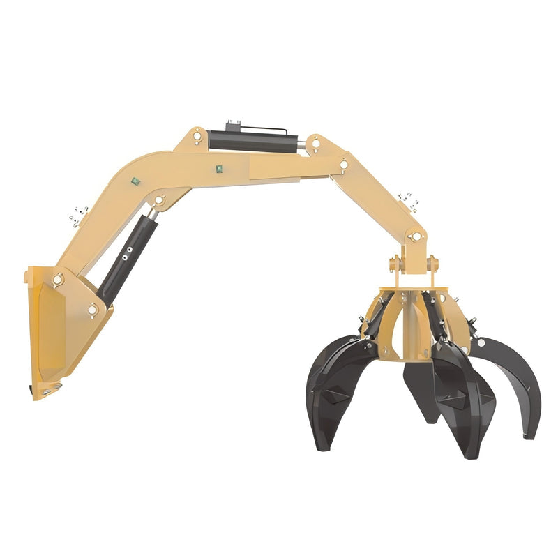 LANDYINDUS Hydraulic Cowhide Leather Grab | Petal Claw — Damage-Free Grip | 0–1,080mm Opening | Class 3A (4–4.5T) | Requires 3 Aux Hydraulic Circuits | Tannery & Leather Processing