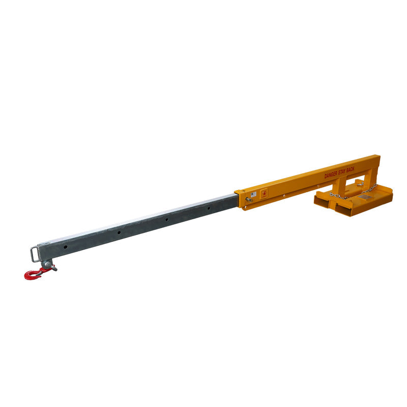 LANDYINDUS Forklift Jib Boom | 2.5T Fixed Long Jib | 3.52m Reach | Galvanized Slip-On | F-FJL2.5