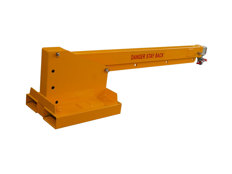 LANDYINDUS Telescopic Forklift Jib Boom | 2.5T Tilt Long Jib | 3.58m Max Reach | 8 Hook Positions | Zinc Plated | F-TJL2.5