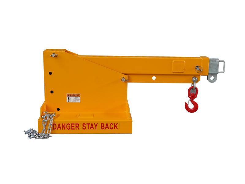LANDYINDUS Telescopic Forklift Tilt Short Jib Boom | 2.5T SWL | 2m Reach | 5 Hook Positions | Zinc Plated | F-TJS2.5