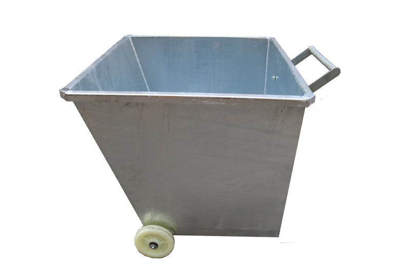 LANDYINDUS Forklift Skip Bin Lightweight Wheeled Tipping Bin 350kg 0.35–0.50m³ Zinc Plate F-CFS Series