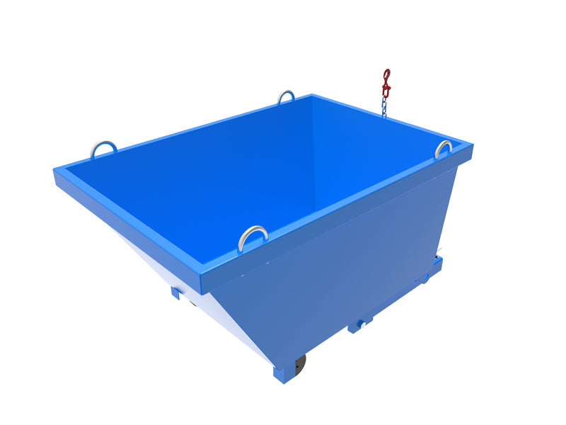 LANDYINDUS Low Profile Self-Dumping Forklift Hopper 1500kg Heavy Duty Steel Tipping Bin F-WFL9-11