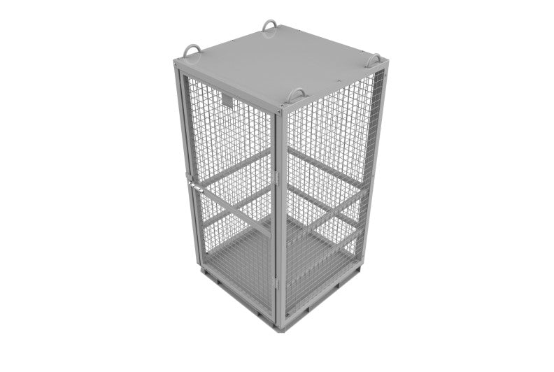 LANDYINDUS Galvanized Gas Cylinder Cage Lockable Door Crane Lugs & Fork Pockets 750kg WS-GB-CM2