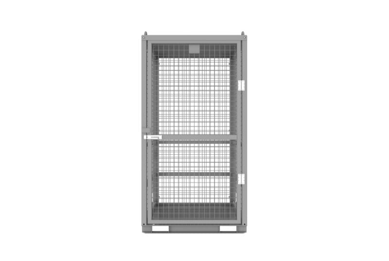 LANDYINDUS Galvanized Gas Cylinder Cage Lockable Door Crane Lugs & Fork Pockets 750kg WS-GB-CM2