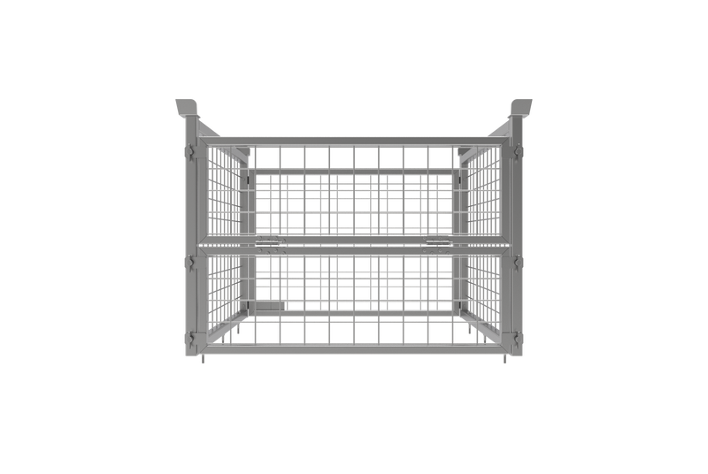 LANDYINDUS Heavy Duty Steel Stillage Cage 2000kg SWL Stackable Drop-Down Gate WS-PCT-02