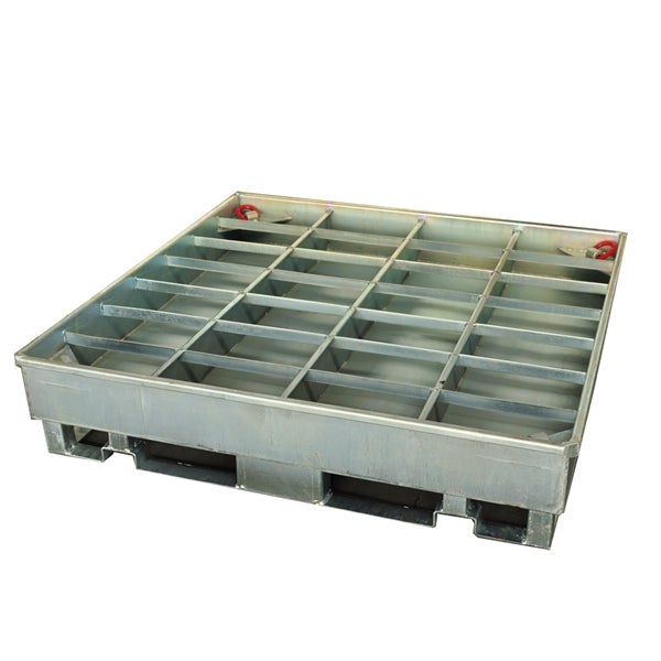 LANDYINDUS Racking Compatible Drum Spill Containment Pallet 4 Drum Heavy Duty Steel Spill Bund WS-SL4-P