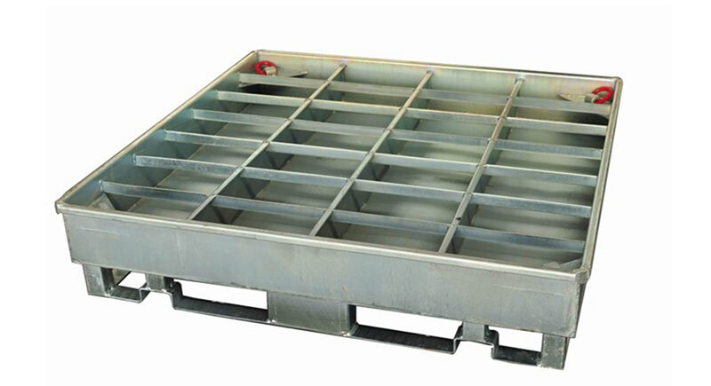 LANDYINDUS Racking Compatible Drum Spill Containment Pallet 4 Drum Heavy Duty Steel Spill Bund WS-SL4-P