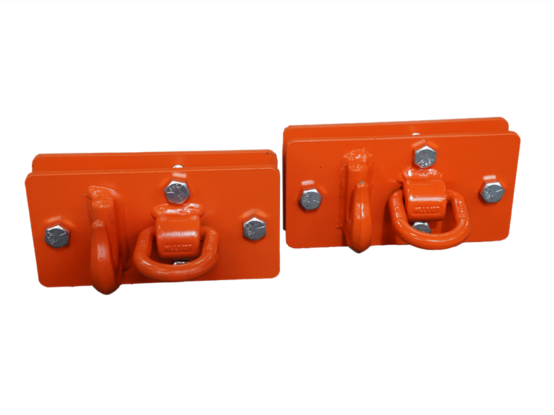 LANDYINDUS Grade 70 Forged Steel Bolt-On Tractor Bucket Grab Hooks with D Ring Backer Plate Set of 2 G-TBP-2P-DH
