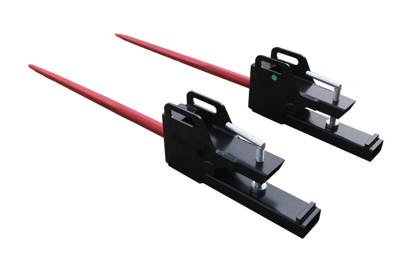 LANDYINDUS Clamp-On Hay Spear Set of 2 Heavy Duty Bale Spike with Quick Hitch Sleeves for Tractor Loader G-CHS500