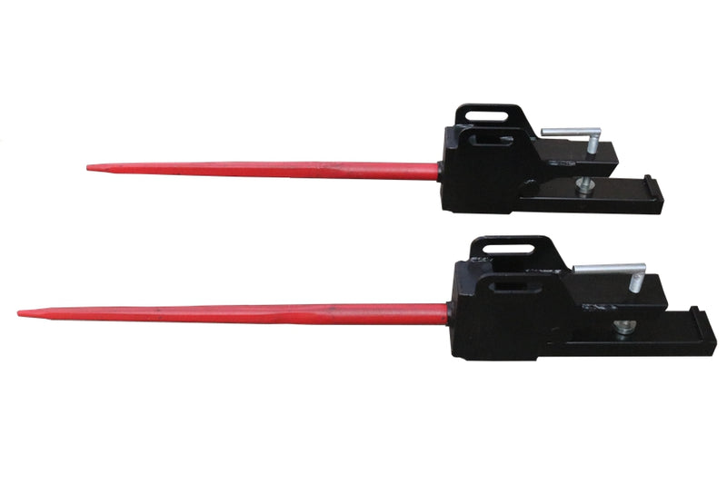 LANDYINDUS Clamp-On Hay Spear Set of 2 Heavy Duty Bale Spike with Quick Hitch Sleeves for Tractor Loader G-CHS500
